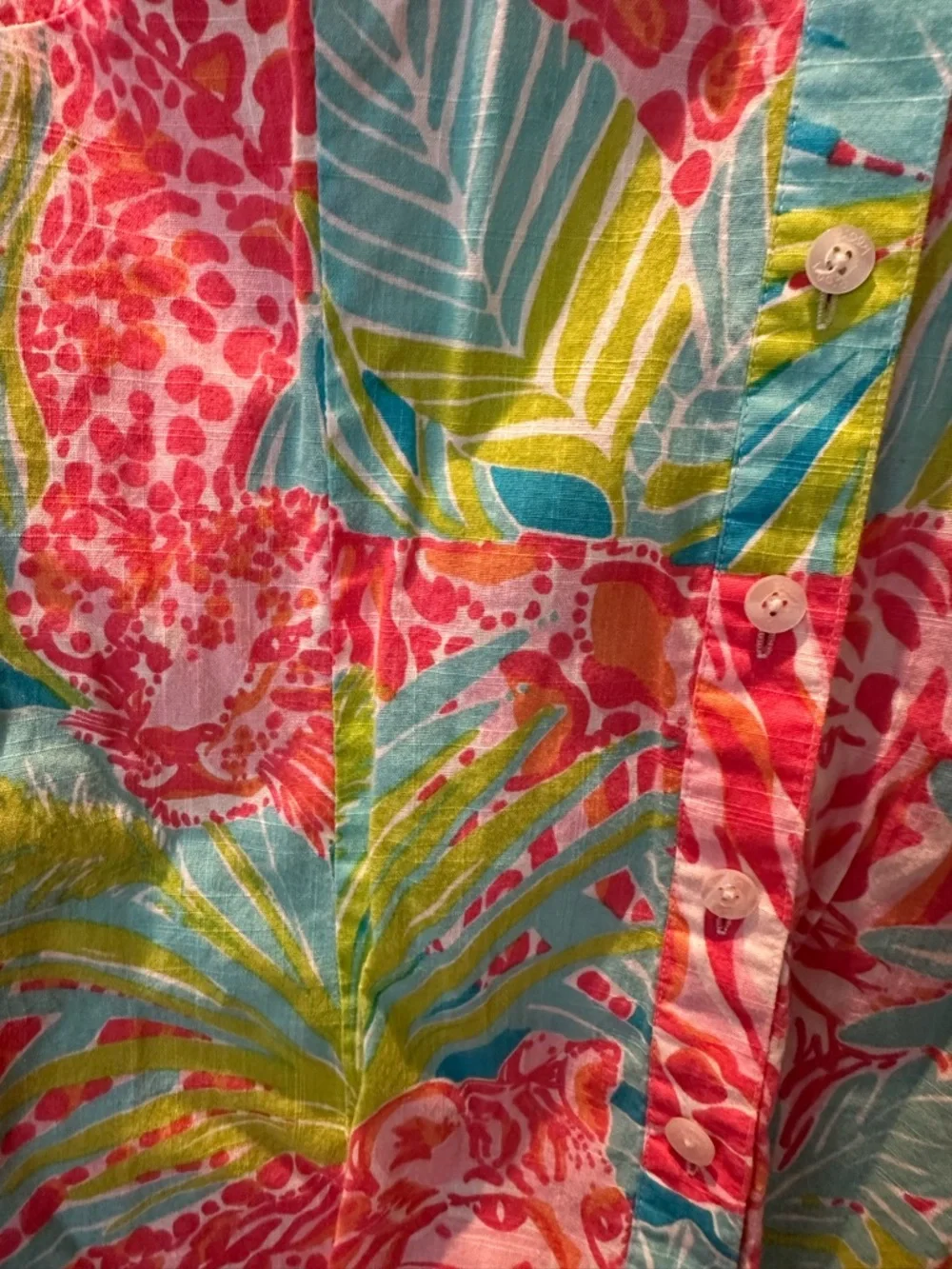Lilly Pulitzer Tropical Print Cotton Button-Down Shirt - Picture 3 of 5